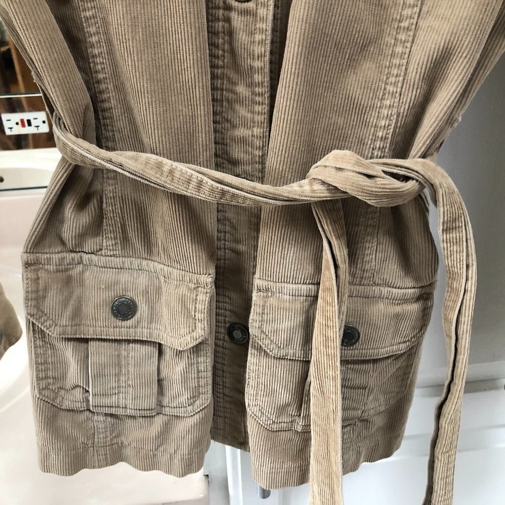 VINTAGE OLD NAVY TAN CORDUROY WOMENS JACKET SIZE SMALL - Picture 6 of 9